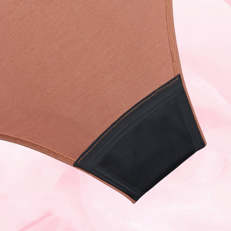 Premium Comfort Brazilian Lite Mens Menstruser, eco-friendly, full coverage, with absorbent TriTech for light flow.