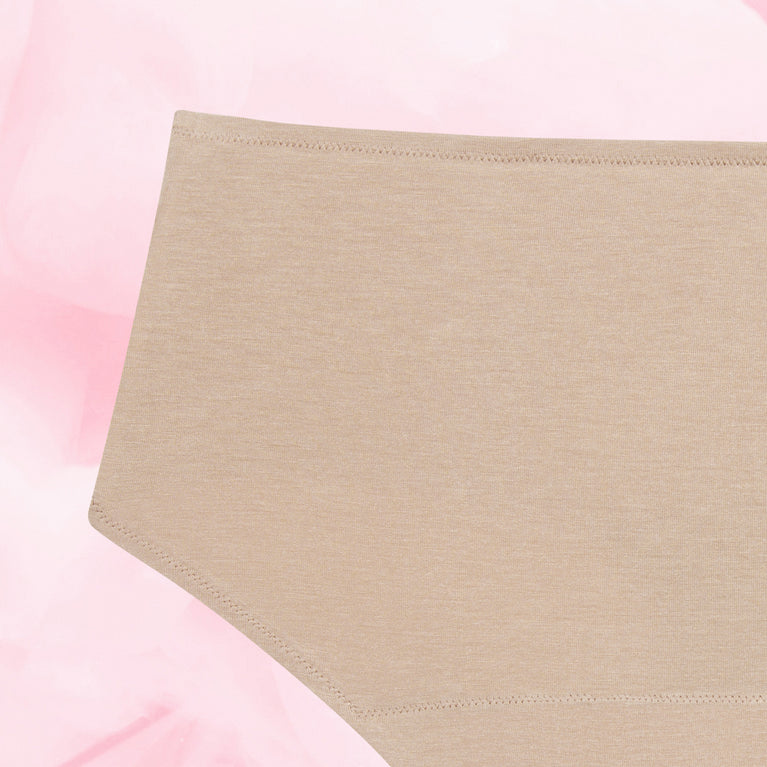 Premium Comfort Hipster Moderate, eco-friendly menstrual underwear with full coverage.