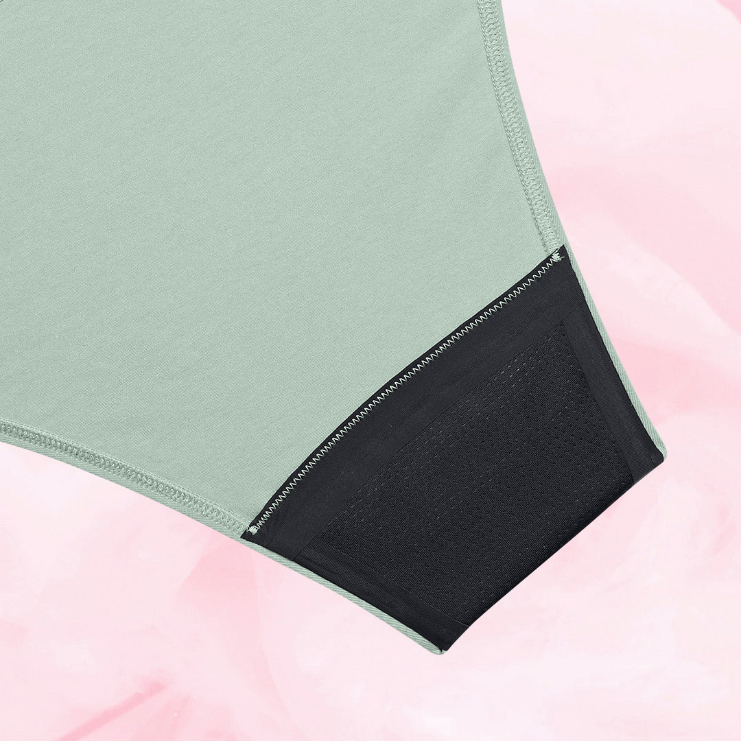 ComfortFit Essentials Brazilian menstrual underwear, featuring a high waist and slim fit.