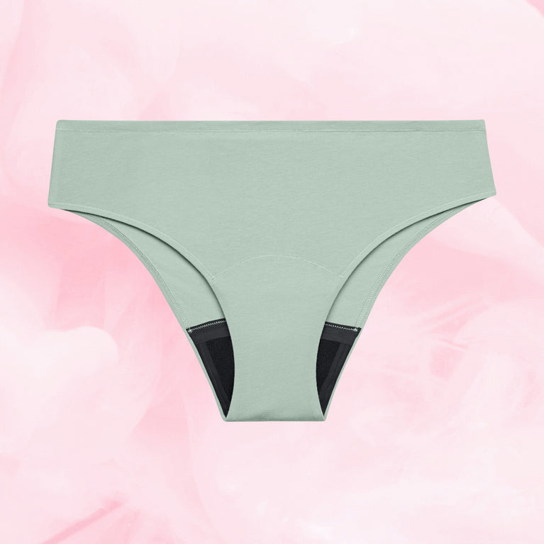 ComfortFit Essentials Brazilian for medium flow, featuring breathable, absorbent design.