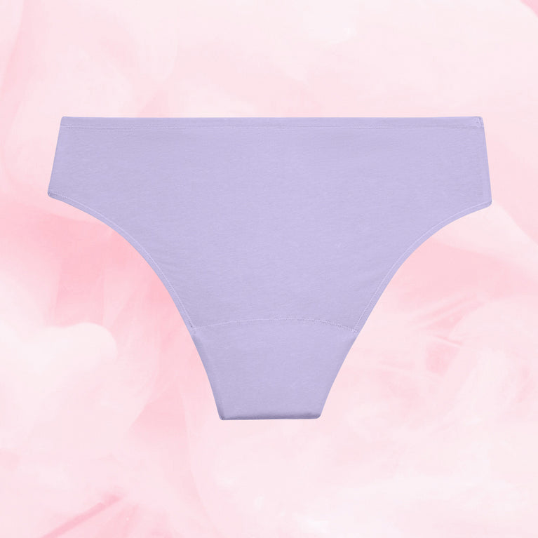 ComfortFit Essentials Brazilian for medium flow, featuring breathable, eco-friendly fabric.
