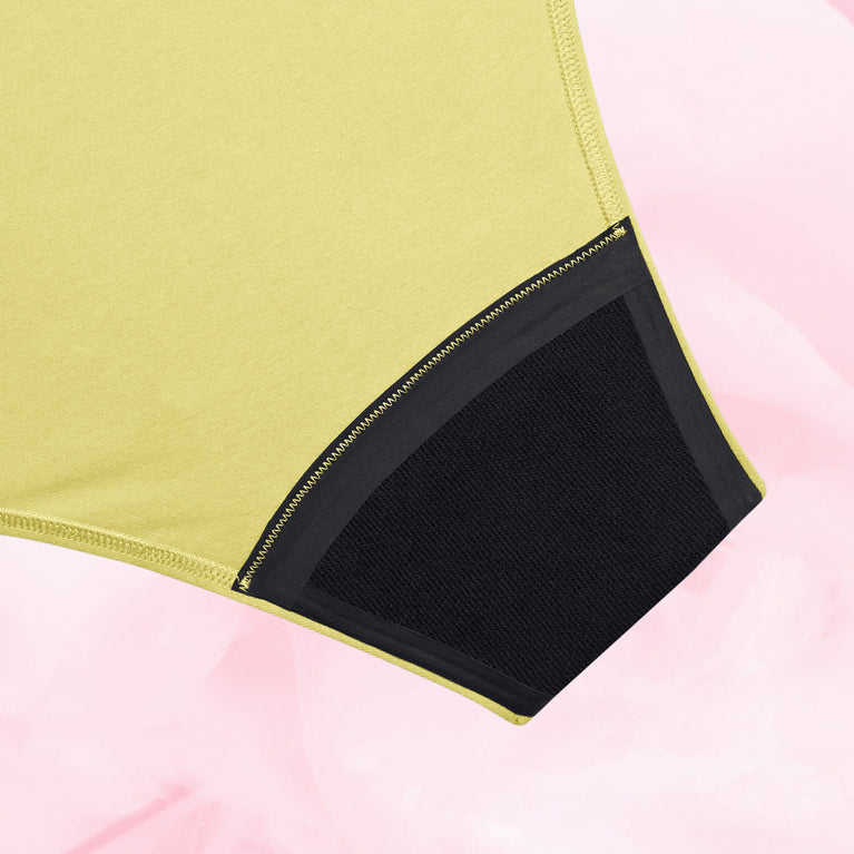 ComfortFit Essentials Brazilian for medium flow with high waist, breathable design.