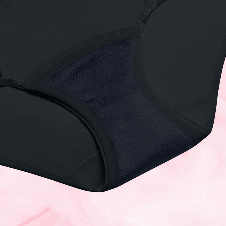High Waist Floral Lite Mens Menstruse with high waist, floral lace sides.