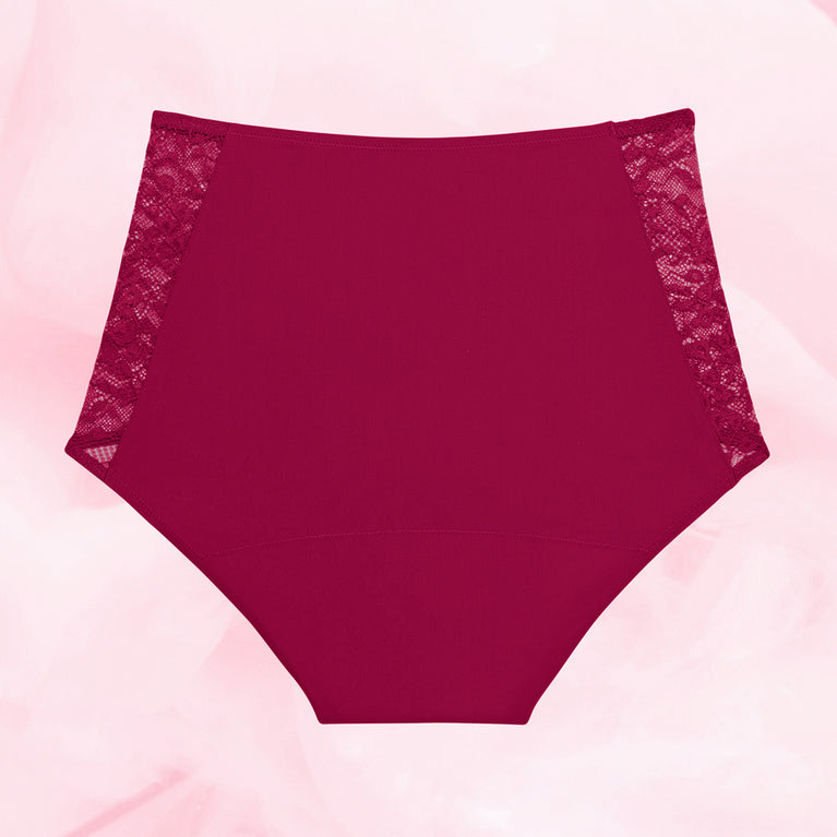 High Waist Floral Middels Mens Menstruse with lace sides and high waist.