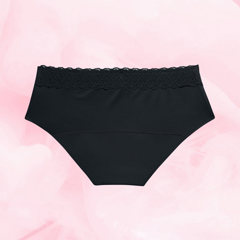 Hipster Full Lace Kraftig Mens Menstruse, designed for heavy flow days.