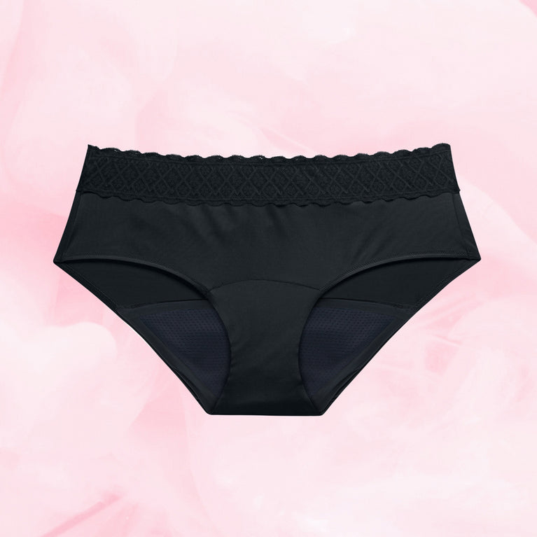Hipster Full Lace Kraftig Mens Menstruse, designed for heavy flow days.
