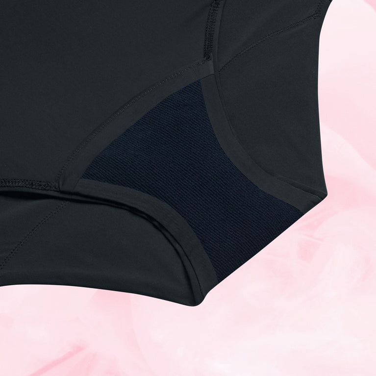 High Waist Dots Middels Mens Menstruse med ribbet skrittpanel.