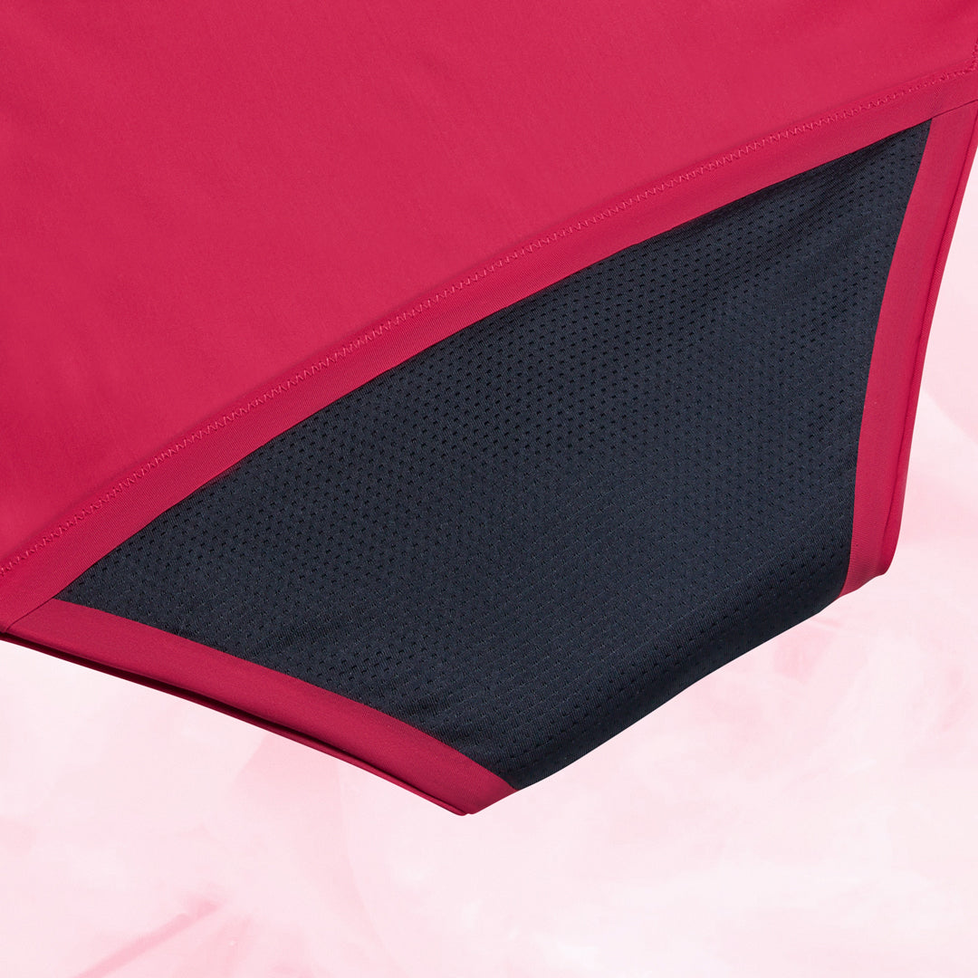 High Waist Floral Kraftig Mens Menstruse med pustende svart meshfôr.