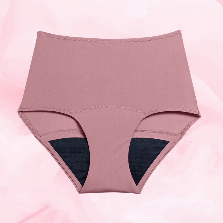 High Waist Kraftig Mens Menstruse med mørkt, perforert fukttransporterende fôr.