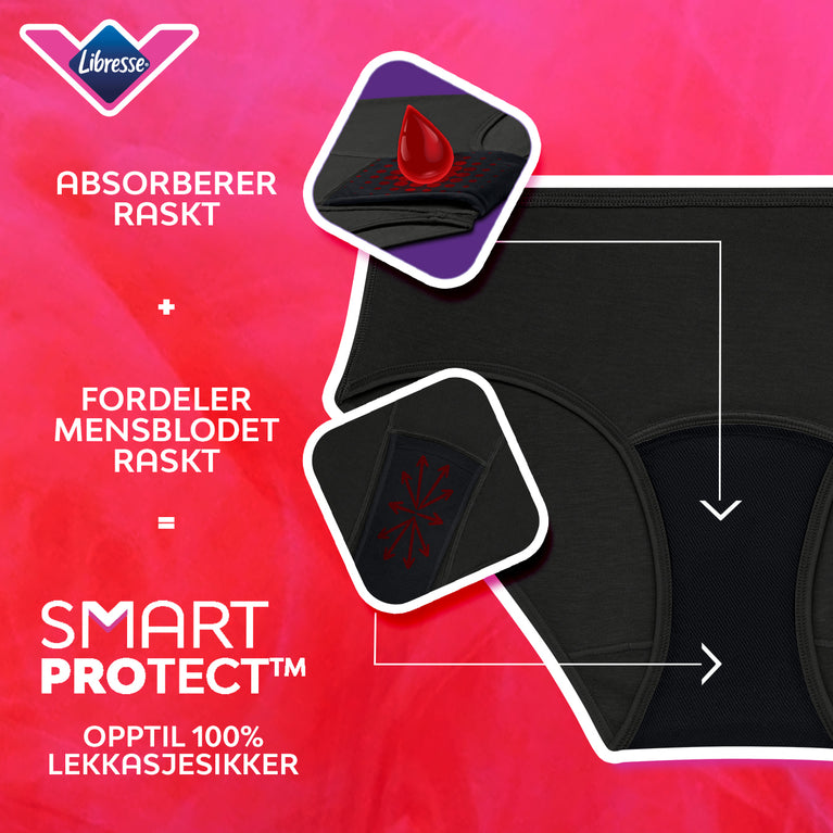 Teens Hipster (3-pakning) for kraftig mens: Absorberer raskt, lekkasjesikker.