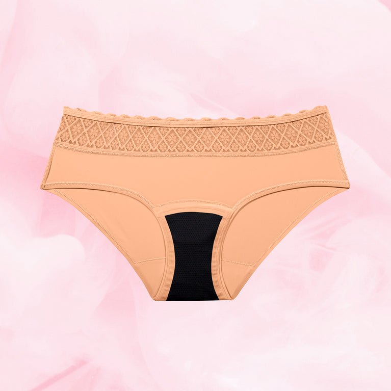 Hipster Full Lace Lite Mens Menstruse, reusable and absorbent underwear.