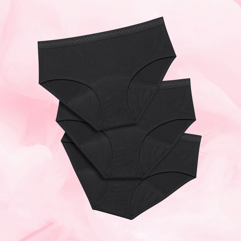Teen Hipster Kraftig Mens menstruser (3-pakning), reusable menstrual underwear.