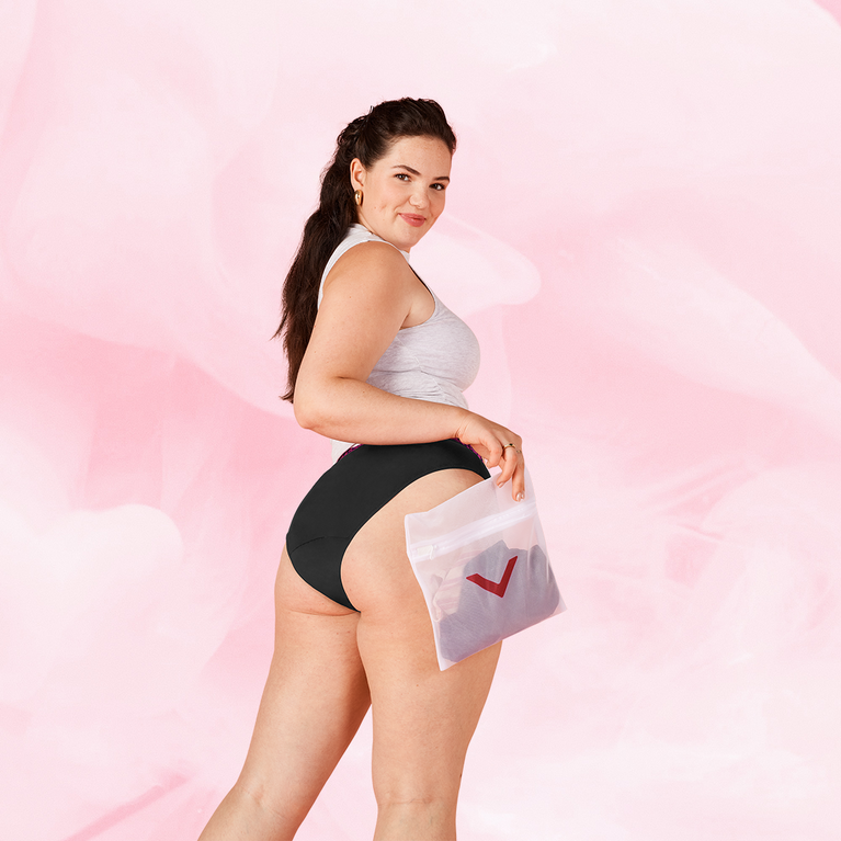 Vaskepose mesh bag with zipper, size 25 x 25 cm.