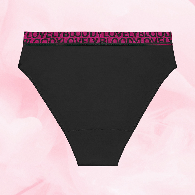 ComfortFit High Leg kraftig mens med rosa elastisk linning BLOODY LOVELY.