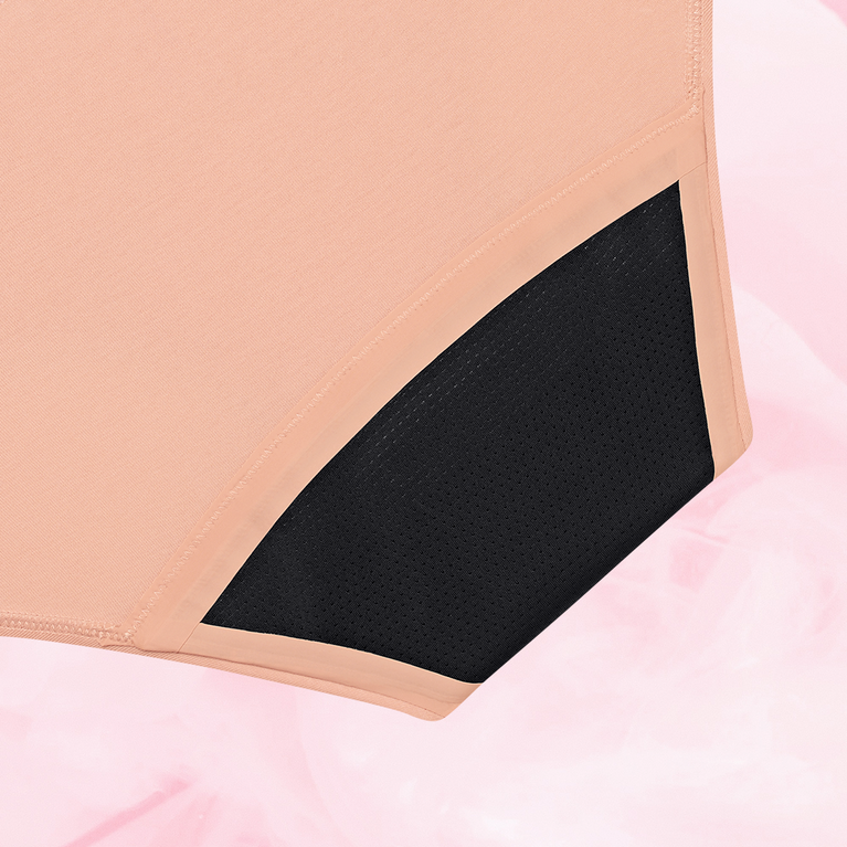 ComfortFit Essentials Hipster Logo menstrual underwear with high waist and elegant waistband.