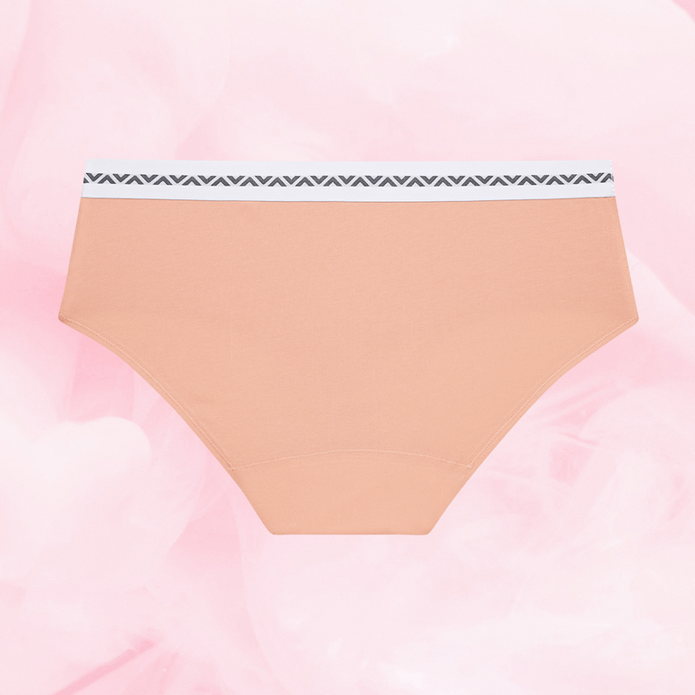 ComfortFit Essentials Hipster Logo menstrual underwear with high waist and sleek waistband.
