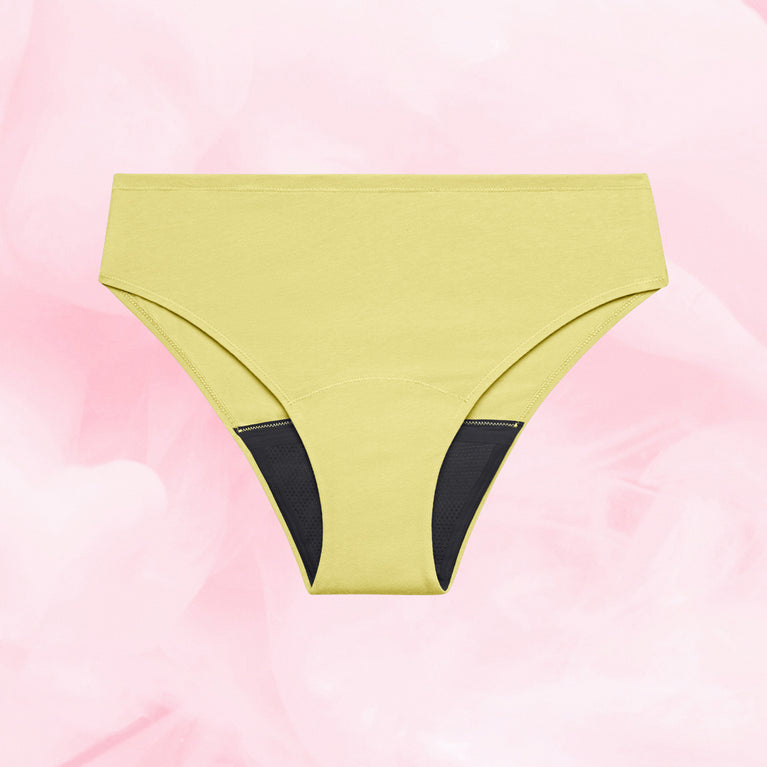 ComfortFit Essentials Brazilian menstruse for heavy flow, offers 12-hour protection.